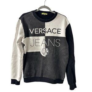 Authentic Versace Jeans Black and White Crewneck Sweater Size Medium